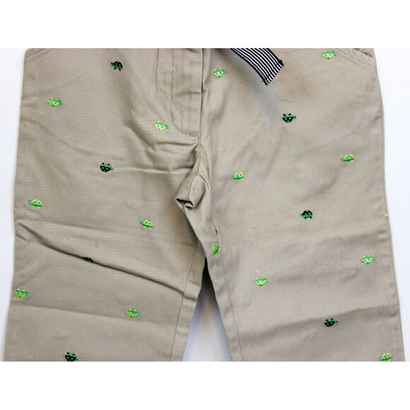 NEW 2006/05 Gymboree Prep Club Khaki Pants sz 7 Spring Turtle Ruffle Belt Embroi - Picture 3 of 11